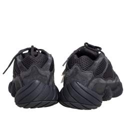 Pre Owned Yeezy x Adidas Black Mesh, Suede And Leather 500 Utility Black Sneakers Size 43 1/3