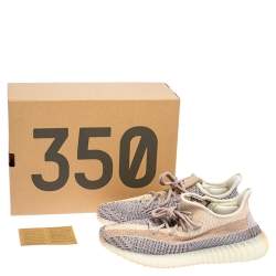 Yeezy x adidas Multicolor Knit Fabric Boost 350 V2 Ash Pearl Sneakers Size 44 2/3