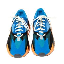 Pre Owned Yeezy x Adidas Multicolor Mesh and Suede Boost 700 Wave Runner Sneakers Size 44 2/3