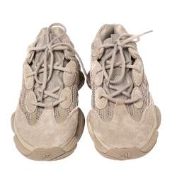 Pre Owned Yeezy x Adidas Beige Mesh And Suede 500 Taupe Light Sneakers Size 42 2/3