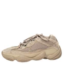 Pre Owned Yeezy x Adidas Beige Mesh And Suede 500 Taupe Light Sneakers Size 42 2/3