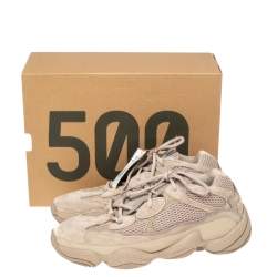 Pre Owned Yeezy x Adidas Beige Mesh And Suede 500 Taupe Light Sneakers Size 42 2/3