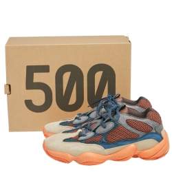 Pre Owned Yeezy x Adidas Multicolor Mesh and Suede 500 Enflame Sneakers Size 44
