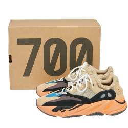 Pre Owned Yeezy x Adidas Multicolor Mesh And Suede Boost 700 Enflame Amber Sneakers Size 43 1/3
