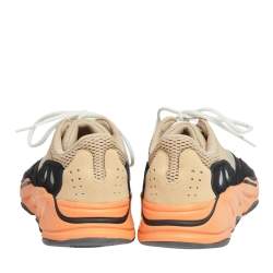 Pre Owned Yeezy x Adidas Multicolor Mesh And Suede Boost 700 Enflame Amber Sneakers Size 43 1/3