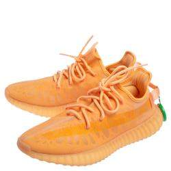 Pre Owned Yeezy x Adidas Orange Mesh 350 V2 Mono Clay Sneakers Size 43 1/3