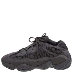Pre Owned Yeezy x Adidas Grey Leather, Suede, And Mesh Yeezy 500 Utility Low Top Sneakers Size 46