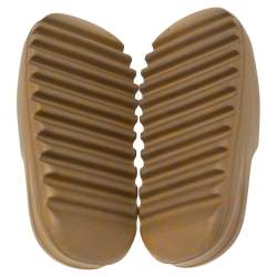 Pre Owned Yezzy X Adiddas Brown Rubber Pure Slides Size 44.5
