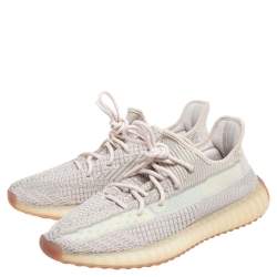 Pre Owned Yeezy x Adidas Beige Cotton Knit Boost 350 V2 Sneakers Size 44