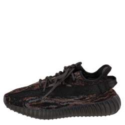 Pre Owned Yeezy x adidas Boost Black/Brown Net And Knit Fabric 350 V2 MX Rock Sneakers Size 42