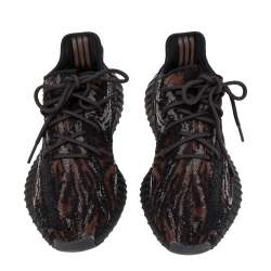 Pre Owned Yeezy x adidas Boost Black/Brown Net And Knit Fabric 350 V2 MX Rock Sneakers Size 42