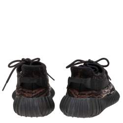 Pre Owned Yeezy x adidas Boost Black/Brown Net And Knit Fabric 350 V2 MX Rock Sneakers Size 42