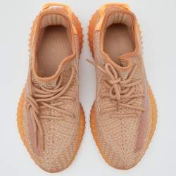 Pre Owned حذاء رياضي ييزي x أديداس بوست 350 ڨي2 كلاي قماش تريكو بني مقاس 41 1/3 