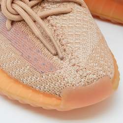 Pre Owned حذاء رياضي ييزي x أد يداس بوست 350 ڨي2 كلاي قماش تريكو بني مقاس 41 1/3 