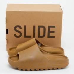 Pre Owned Yeezy x Adidas Ochre Rubber Core Slide Size 46
