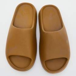 Pre Owned Yeezy x Adidas Ochre Rubber Core Slide Size 46