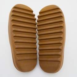 Pre Owned Yeezy x Adidas Ochre Rubber Core Slide Size 46