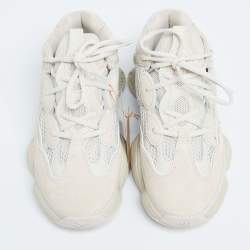 Pre Owned Yeezy x Adidas Beige Suede and Mesh Salt 500 Sneakers Size 40 2/3
