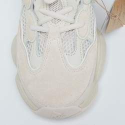 Pre Owned Yeezy x Adidas Beige Suede and Mesh Salt 500 Sneakers Size 40 2/3