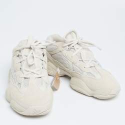 Pre Owned Yeezy x Adidas Beige Suede and Mesh Salt 500 Sneakers Size 40 2/3