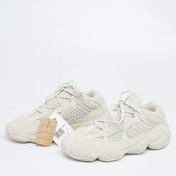 Pre Owned Yeezy x Adidas Beige Suede and Mesh Salt 500 Sneakers Size 40 2/3