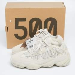 Pre Owned Yeezy x Adidas Beige Suede and Mesh Salt 500 Sneakers Size 40 2/3