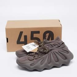 Pre Owned Adidas x Yeezy Olive Green Knit Fabric 450 Cinder Sneakers Size 41 1/3