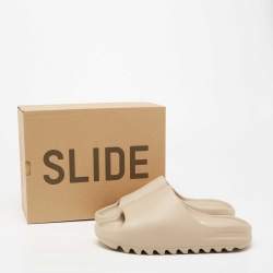 Pre Owned Yeezy x Adidas Beige Rubber 'Pure' Slide Sandals Size 43