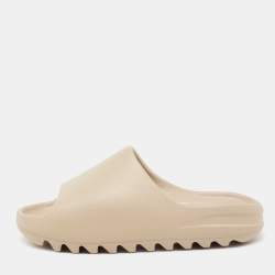 Pre Owned Yeezy x Adidas Beige Rubber 'Pure' Slide Sandals Size 43