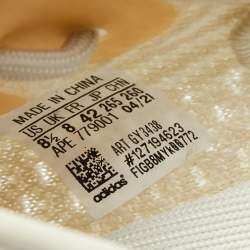 مملوكة مسبقًا حذاء رياضي ييزي x أديداس بوست 350 V2 قماش تريكو أبيض برباط خفيف مقاس 42