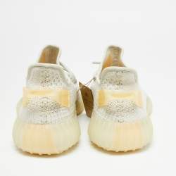 مملوكة مسبقًا حذاء رياضي ييزي x أديداس بوست 350 V2 قماش تريكو أبيض برباط خفيف مقاس 42