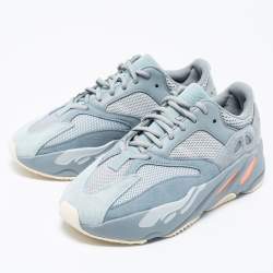 Pre Owned Yeezy x Adidas Two-Tone Suede and Mesh Boost 700 Inertia Sneakers Size 40 2/3