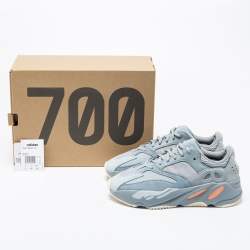 Pre Owned Yeezy x Adidas Two-Tone Suede and Mesh Boost 700 Inertia Sneakers Size 40 2/3