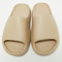 Pre Owned Yeezy x Adidas Beige Rubber Slide Pure Sandals Size 42