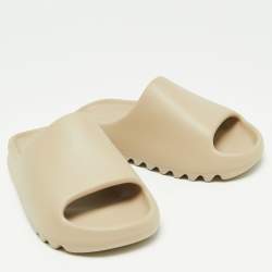 Pre Owned Yeezy x Adidas Beige Rubber Slide Pure Sandals Size 42