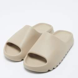 Pre Owned Yeezy x adidas Beige Rubber Flat Slides Size 42
