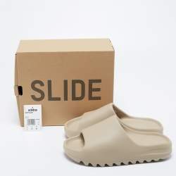 Pre Owned Yeezy x adidas Beige Rubber Flat Slides Size 42