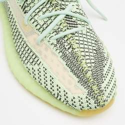 مملوكة مسبقًا حذاء رياضي ييزي x أديداس ييزريل بوست 350 ڨي2  غير عاكس قماش تريكو أصفر نيون مقاس 44 2/3