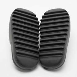 Pre Owned Yeezy x adidas Black Rubber Onyx Flat Slides Size 42