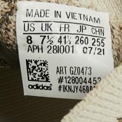 Pre Owned Yeezy x Adidas Beige/Brown Knit Fabric Yeezy Boost 380 Pyrite Sneakers Size 41 1/3