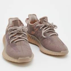 Pre Owned Yeezy x Adidas Beige Mesh Boost 350 V2 Mono Mist Low Top Sneakers Size 41 1/3
