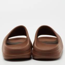 Pre Owned Yeezy x Adidas  Brown Rubber Ochre Slides  Size 43