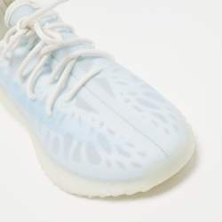 Pre Owned Yeezy x Adidas Light Blue Mesh Boost 350 V2 Mono Ice Sneakers Size 44