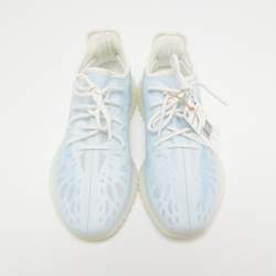 Pre Owned Yeezy x Adidas Light Blue Mesh Boost 350 V2 Mono Ice Sneakers Size 44