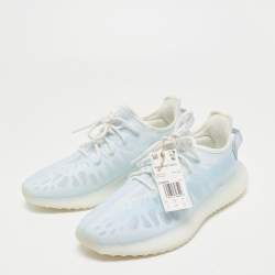 Pre Owned Yeezy x Adidas Light Blue Mesh Boost 350 V2 Mono Ice Sneakers Size 44