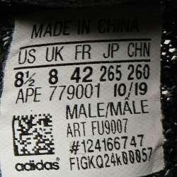 Pre Owned Yeezy x Adidas Black Knit Fabric Boost 350 V2 Black Reflective Sneakers Size 42