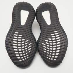 Pre Owned Yeezy x Adidas Black Knit Fabric Boost 350 V2 Black Reflective Sneakers Size 42