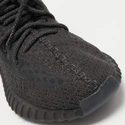 Pre Owned Yeezy x Adidas Black Knit Fabric Boost 350 V2 Black Reflective Sneakers Size 42