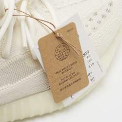 Yeezy x Adidas White Fabric and Mesh 350 v2 Triple Sneakers Size 42 2/3