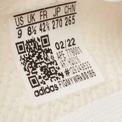 Yeezy x Adidas White Fabric and Mesh 350 v2 Triple Sneakers Size 42 2/3